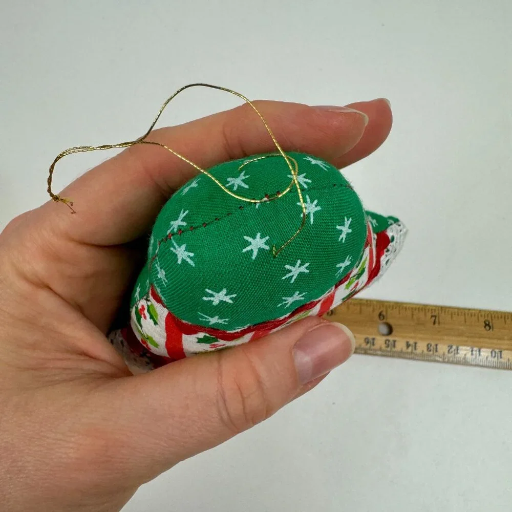 Vtg‎ 1984 Calico Christmas Scented Cloth Ornament Bell Shape w Original Box READ